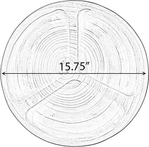 Miniatura 4 de Plato de madera con 3 seccionales, bandeja dividida para servir con acabado negro quemado, tabla de charcutería Lazy Susan para mesa de comedor