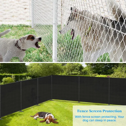 Miniatura 9 de Valla de Privacidad para Exteriores de 5' x 12' con Postes de Hierro, Estacas de Suelo, Valla de Privacidad de Metal para Jardín, Patio Trasero