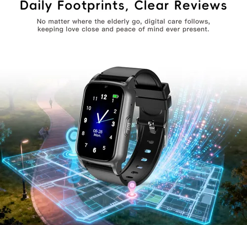 Miniatura 2 de Smart Watch for Seniors with Fall Detection -GPS Tracker with Video Call, SOS Button, Heart Rate & Step Counter, Alarm for Elderly Men & Women -No