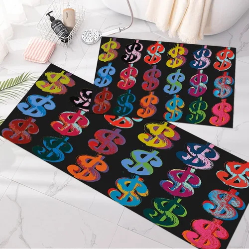 GUBIYU Alfombras coloridas para cocina, cuarto de servicio, alfombra antideslizante para interiores y exteriores, para pasillo, sala de estar,