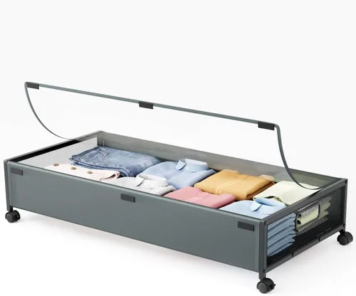 Miniatura 12 de Almacenamiento Debajo de la Cama con Ruedas, 1 Paquete Contenedores de Almacenamiento Debajo de la Cama, Almacenamiento de Zapatos Debajo de la Cama
