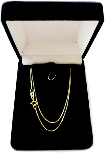 Miniatura 6 de Jewelry Affairs Collar de cadena estilo caja de oro macizo de 14 quilates, 0.024 in
