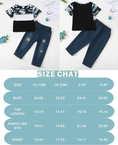 Miniatura 130 de Renotemy Ropa de bebé para niño, trajes de mezclilla, sudadera con capucha para bebés, pantalones de mezclilla, ropa para niños pequeños