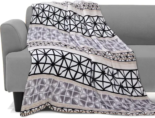 Miniatura 18 de Elegant Comfort Manta ligera estampada para todas las estaciones, ultra suave, acogedora y afelpada, manta decorativa, perfecta para descansar, 50 x