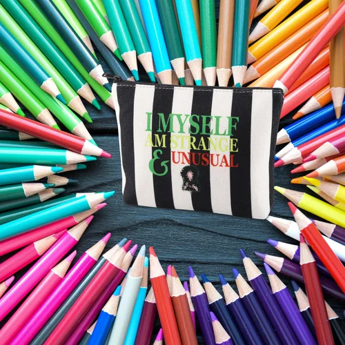 Miniatura 4 de FOTAP Bolsa de maquillaje de película de terror, bolsa de Halloween, regalo gótico, Blanco, Yo mismo