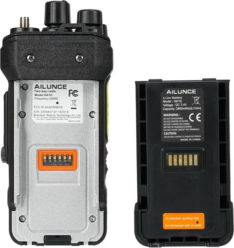 Miniatura 9 de Retevis Ailunce HA1G Radio GMRS de Mano, Actualización Chirp, Radio GMRS con Micrófono de Altavoces IP67, Impermeable IP67, NOAA, 2800mAh USB-C