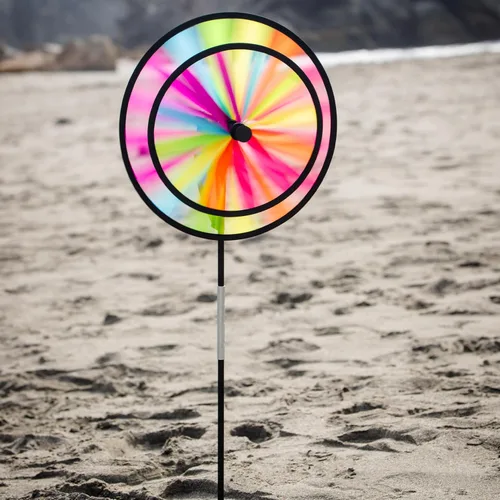 Miniatura 3 de In the Breeze 2613 - Spinner doble Fiesta de 13 pulgadas con vela de viento - Colorido giratorio giratorio para patios y jardines