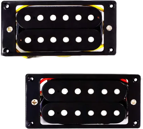 Pastilla Humbucker de guitarra eléctrica con imán de cerámica de doble bobina, piezas de repuesto para cuello y puente, juego de 2 piezas, color