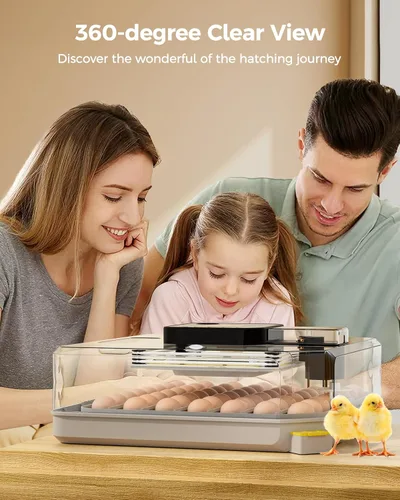 Miniatura 9 de Incubadora de 48 huevos para eclosionar con giro automático de huevos y control de humedad, vela de huevos, incubadora de huevos de aves de corral