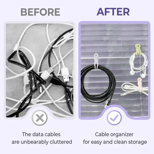Miniatura 3 de Nuevo organizador de cables de datos, sujetacables de silicona reutilizables, organizador de cables de alta elasticidad para agrupar y sujetar