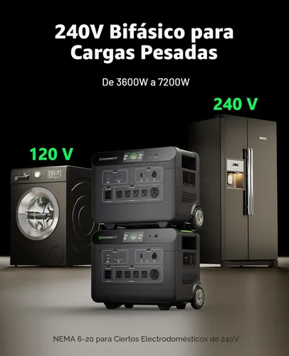 Miniatura 3 de GROWATT HELIOS 3600 Estación de energía portátil, batería LFP de 3600 Wh, expandible a salida de CA de 240 V/7200 W, hasta 36 kWh, generador