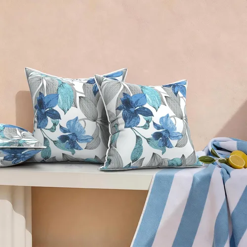 Miniatura 846 de Juego de 2 almohadas para exteriores de 16 x 16 pulgadas, repelentes al agua con interiores, para muebles de patio, hogar, jardín, geometría bohemia