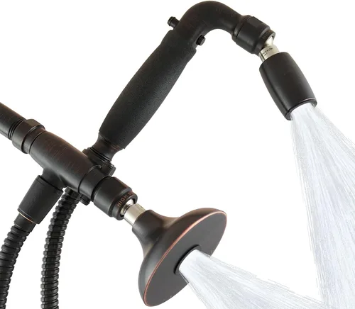 High Sierra Showerheads® - Cabezal de ducha de 4 vías de metal y kit combinado de mano. Cuenta con el cabezal de ducha High Sierra Half Dome y el