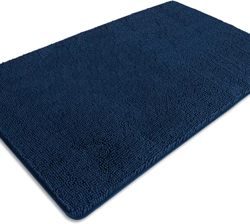 Miniatura 573 de Alfombra de baño pequeña de 12 x 18 pulgadas, lavable y absorbente, antideslizante, alfombra de baño de felpilla gruesa y suave para baño, ducha