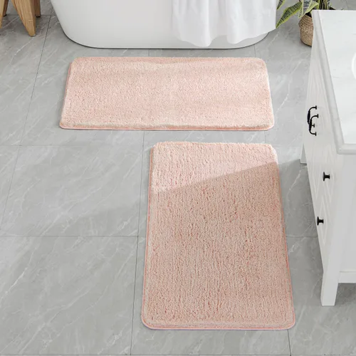 Miniatura 115 de MIULEE Juego de 2 alfombras de baño antideslizantes peludas extra gruesas y suaves, alfombrillas de baño de microfibra suave absorbente de agua