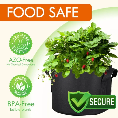 Miniatura 6 de Gardzen - Paquete de 10 bolsas de cultivo de 7 galones, macetas de tela de aireación engrosadas de 300 g con asas, macetas de tela resistentes