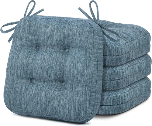 Miniatura 28 de Shinnwa Juego de 2 cojines para silla de comedor, cojines para silla de cocina de espuma viscoelástica de doble capa, almohadillas de asiento