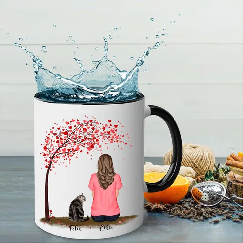 Miniatura 3 de WHIDOBE Taza personalizada de gato (1 gato) de 11 onzas, taza de 15 onzas para amantes de los gatos con avatar, gatito, nombres, regalo