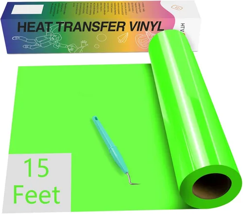 Miniatura 18 de HTVRONT Rollo de vinilo HTV con purpurina verde, 12 x 15 pies, vinilo de transferencia de calor con purpurina verde para camisas, vinilo para Brillo
