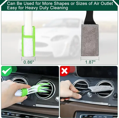 Miniatura 7 de Fitosy Cepillos de Detalle de Plumero para Interior del Automóvil, Cepillo de Cerdas Suaves Accesorios de Automóvil para Limpiar Tablero Rejilla
