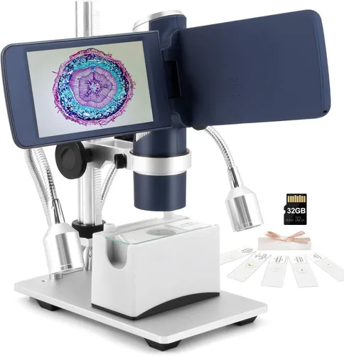 Andonstar AD203S Microscopio Digital HDMI para Monedas con Errores con Soporte de Metal, Kit de Microscopio USB Portátil de Mano para Niños y