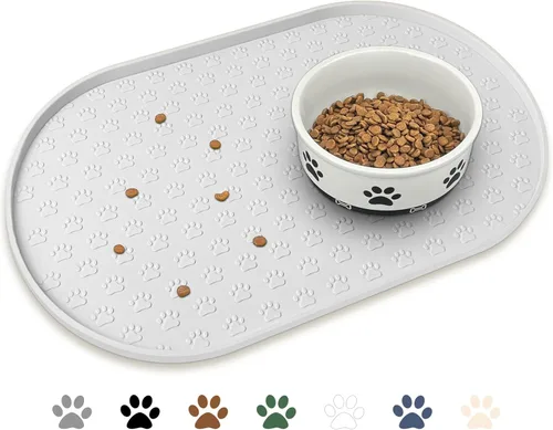 Miniatura 13 de KPWACD Alfombrilla de alimentación para mascotas para perros y gatos, alfombrilla de silicona antideslizante impermeable para perros, bandeja