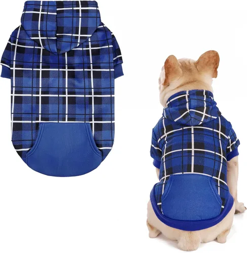 Miniatura 19 de EXPAWLORER - Sudadera con capucha para perro, estilo británico, suave y cálido con agujero para la correa, para clima frío, abrigo de invierno