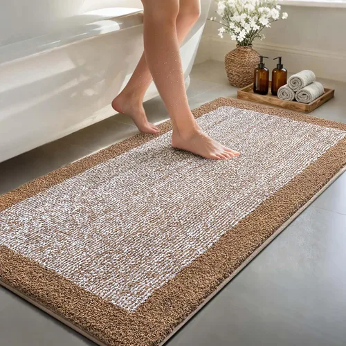 Miniatura 16 de Alfombras de baño de 17 x 24 pulgadas, antideslizantes, lavables, color gris, para bañera, tapete de baño para baño, tapete suave y absorbente