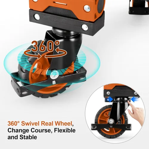 Miniatura 3 de Carro de mano plegable 2 en 1, carrito de mano plegable de 330 libras, carrito de mano plegable con mango retráctil y 4 ruedas de goma, carrito