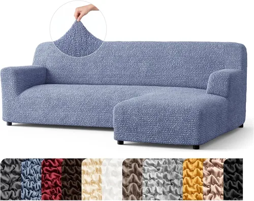 Miniatura 34 de PAULATO BY GA.I.CO. Funda de sofá modular, funda para sofá chaise longue en forma de L, fundas lavables para sofá esquinero, funda elástica de Gris