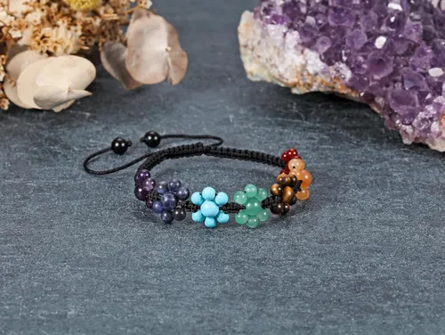 Miniatura 2 de TOP PLAZA - Pulsera de cuentas de chakras con 7 cristales curativos para yoga, meditación, relajación, ansiedad, para hombre y mujer