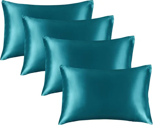 Miniatura 14 de Bedelite Funda de almohada de satén para el cuerpo, súper suave y refrescante, para el cabello y la piel, transpirable, sedosa y larga, 20 x 54 Rosa