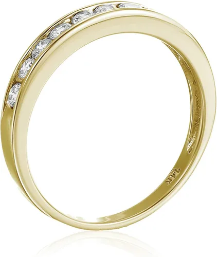 Miniatura 3 de Vir Jewels Anillo de compromiso con diamantes de 12 quilate (ctw) para mujer, anillo de compromiso de diamantes redondos de media eternidad, juego