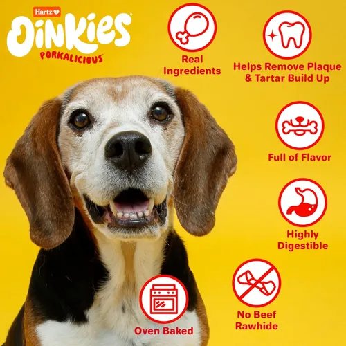Miniatura 5 de Hartz Oinkies Sizzling Twists Golosinas masticables naturales para perros con sabor a tocino, sin piel cruda, 8