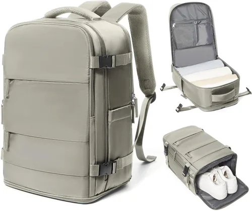 Miniatura 15 de coowoz Mochila grande de viaje para mujeres y hombres, mochila de transporte, mochila para senderismo impermeable, mochila deportiva para Rosa