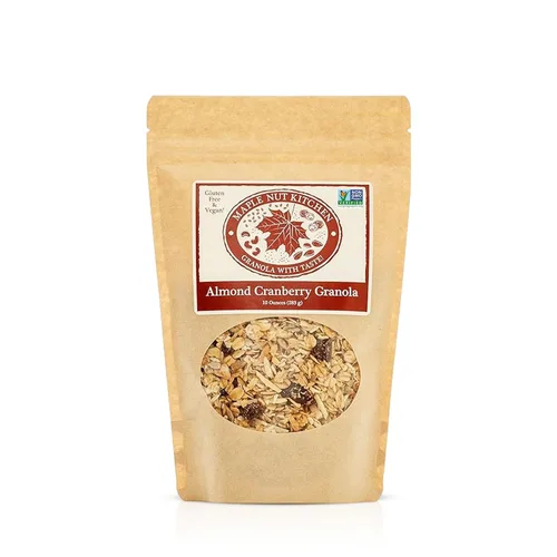 Maple Nut Kitchen Granola de almendras y arándanos, sin gluten y vegana, mezcla abundante con avena, almendras y arándanos, 10 onzas