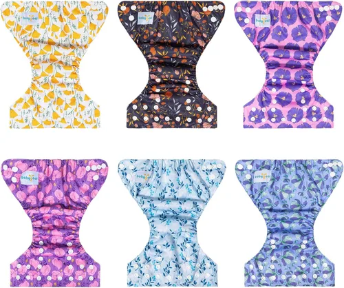 Miniatura 8 de Babygoal - Paquete de 13 pañales de tela para recién nacidos para niñas preemie de 5-12lbs, paquete de 6 fundas de pañal de tela con 6 piezas