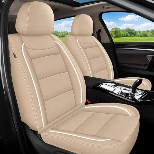 YORKNEIC 2 Front Seat Car Seat Covers for Toyota 4Runner 2003-2025 2026 Breathable Waterproof Faux Leather Compatible Airbag Interior Seat Cushions