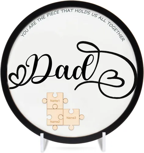 Miniatura 19 de Letrero personalizado con nombre de la familia, adornos de madera para la familia, placa de rompecabezas con nombre personalizado, decoración