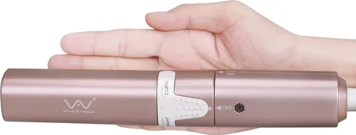 Miniatura 3 de VAV Mini Plancha rizadora de pelo 2 en 1 de viaje, plancha plana de doble voltaje, plancha de pelo de 1 pulgada, varita rizadora portátil