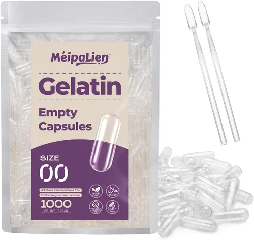 Miniatura 9 de Cápsulas de gelatina vacías de tamaño 00-100 unidades de cápsulas de gel de hueso bovino vacías Disolución rápida Todos los tamaños