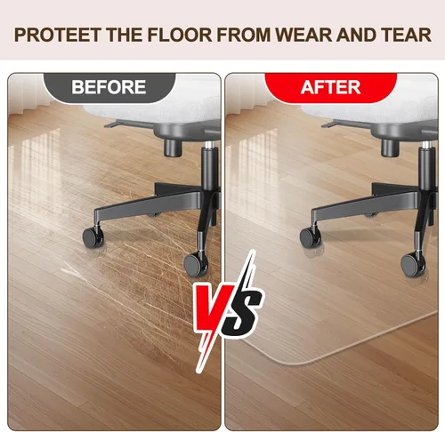 Miniatura 5 de Tapete para silla de oficina para suelos duros, 36 x 48 pulgadas, tapete transparente para silla de 0.079 in de grosor con 4 almohadillas