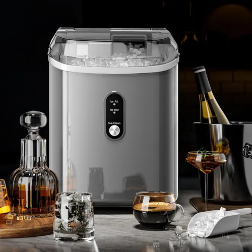 Miniatura 7 de Kismile Nugget - Máquina de hielo para encimera, 35 libras/24 horas, máquina de hielo portátil con hielo triturado, función de autolimpieza
