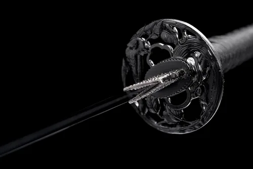 Miniatura 3 de Espada japonesa samurái negra Katana espadas forjadas a mano