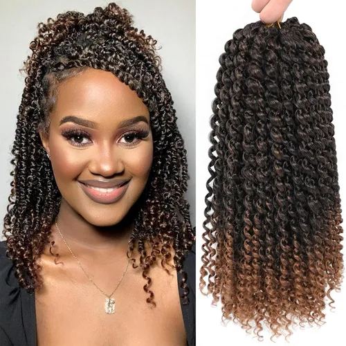 Miniatura 18 de Cabello Passion Twist de 24 pulgadas, 8 paquetes de cabello Passion Twist de ganchillo para mujeres, cabello trenzado Passion Twists largo bohemio