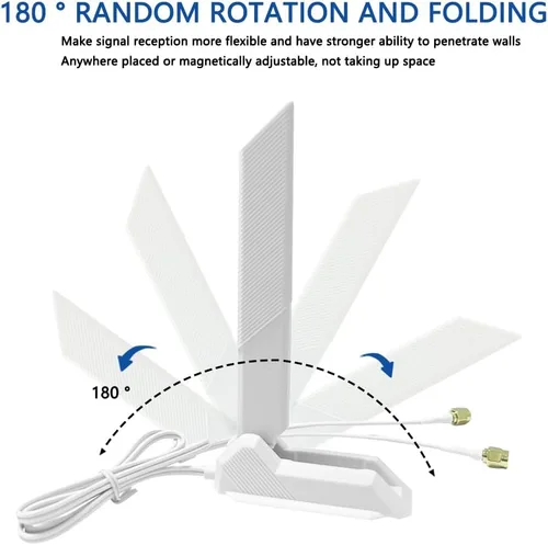 Miniatura 2 de ZAHARA Antena WiFi 6E de tres bandas RP-SMA de 2.4/5.8/6GHz para ASUS ROG Strix B550-F Gaming WiFi II/Prime B550-PLUS/ROG Strix B550-A B450-F B650-A