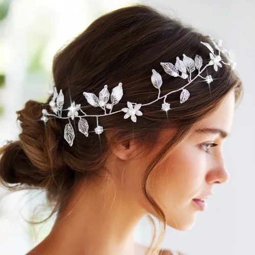 Miniatura 9 de Yean Diadema de novia para el pelo de la boda, accesorios de novia de hoja dorada para mujer