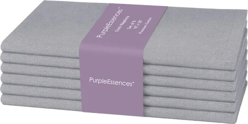 PurpleEssences Juego de 6 servilletas de tela 100% algodón de 18 x 18 pulgadas, suaves, duraderas, lavables, ideales para fiestas de granja,