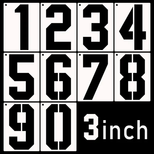 Miniatura 8 de DXCYZ - Juego de plantillas de números grandes de 2 pulgadas, plantillas de números de dirección de 0 a 9, 10 plantillas de números de pintura