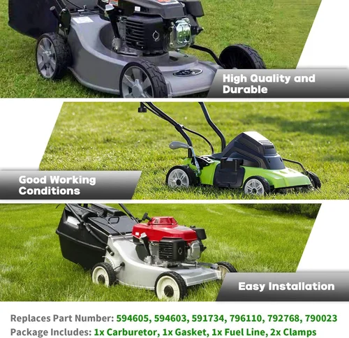 Miniatura 7 de 594605 Carburador con Kit de Juntas de Repuesto para Motor de 17.5 14Hp - 18Hp 594605 792768 591734 594603 Carb Motor de Un Solo Cilindro